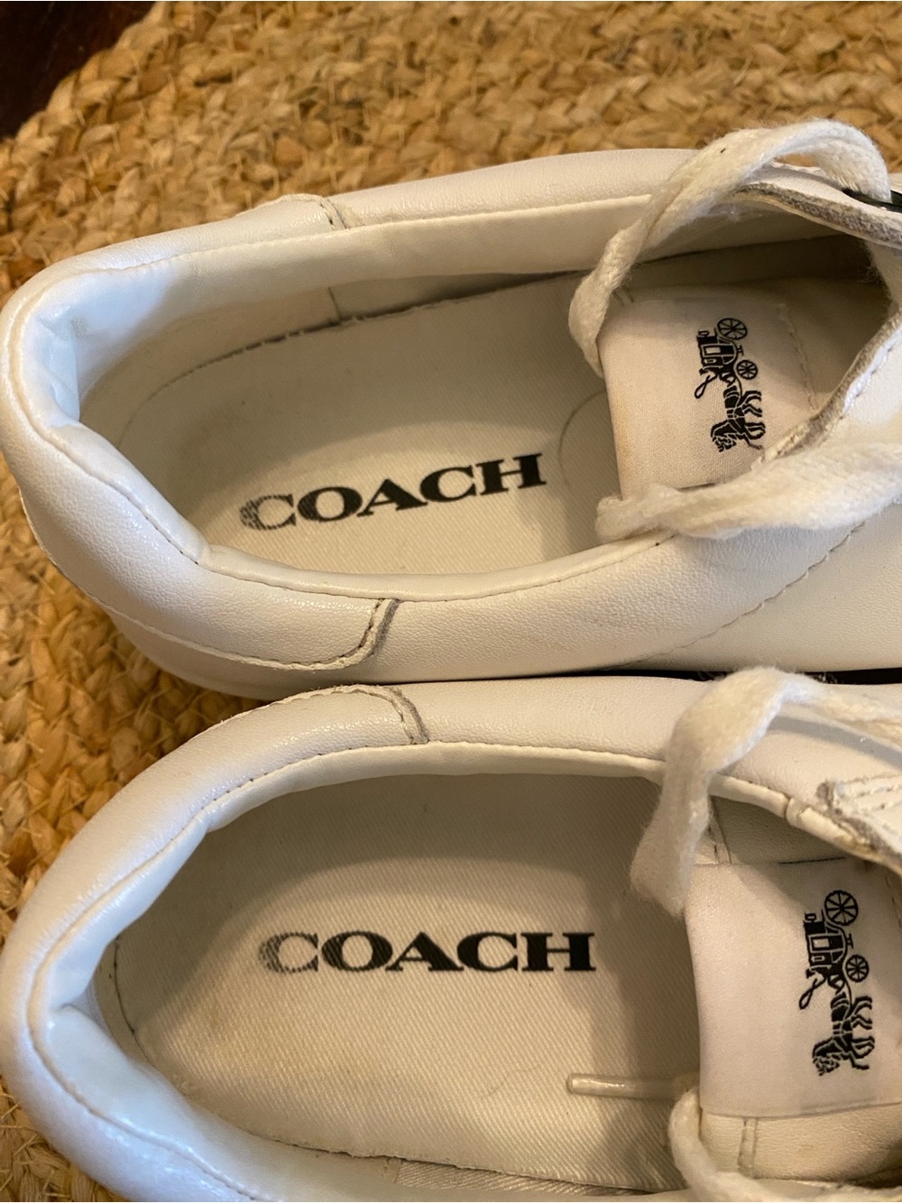 Women’s Coach Porter white leather low top sneakers with a lace-up design - Picture 9 of 11